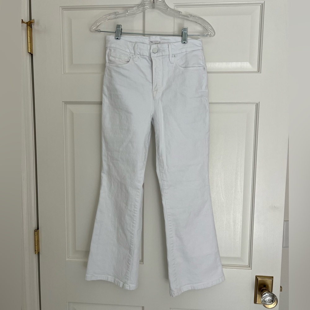 Good American White Crop Bootcut Jeans Size 26